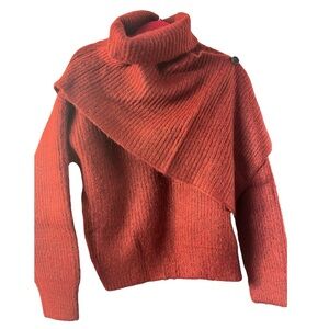 Gorgeous Thakoon Collective Drapey Scarf TURTLENECK SWEATER Sz LARGE Col…